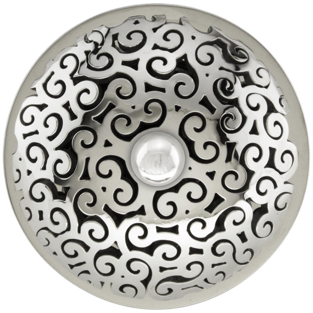 Linkasink Drain - Bathroom D016 PS Swirl 1.5 Grid Strainer Polished Smooth Stainless Steel
