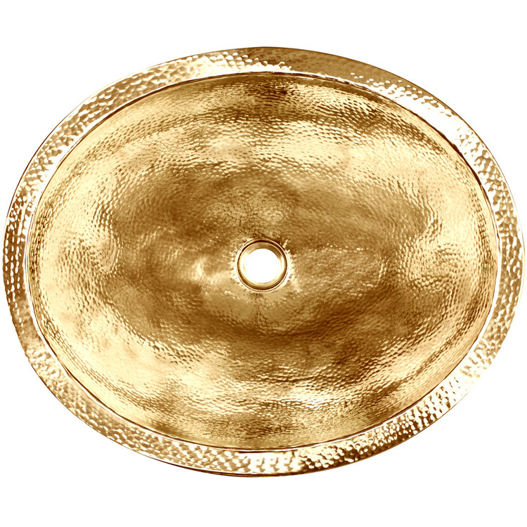 Linkasink Bathroom Sinks - Builders Series - Brass - BLD103-PB - Oval - 20" x 16.5" with 1.5" Drain Hole - Polished Unlaquered Brass Finish