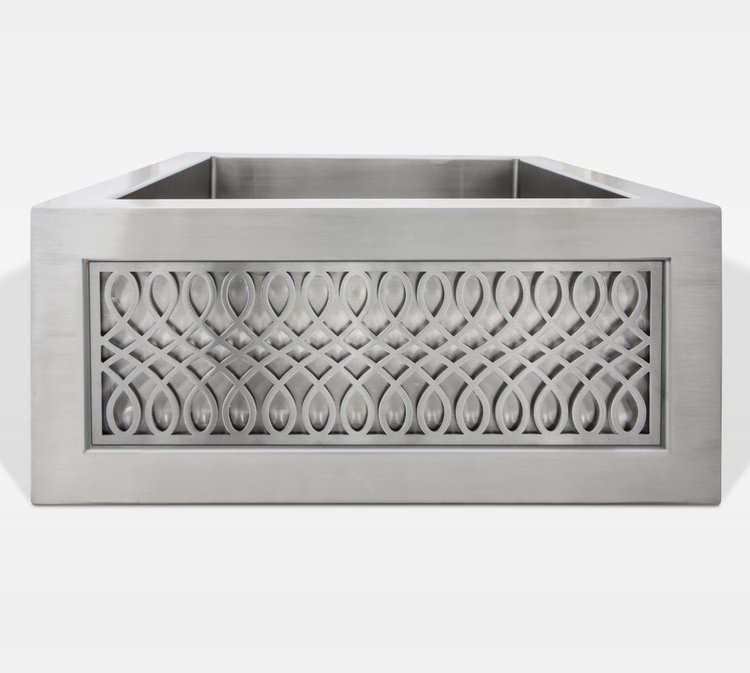 Linkasink Farmhouse Sinks - Linkasink C073-1.5-SS Stainless Steel Inset Apron Front Sink - Smooth Finish - PNL101 - Lyre