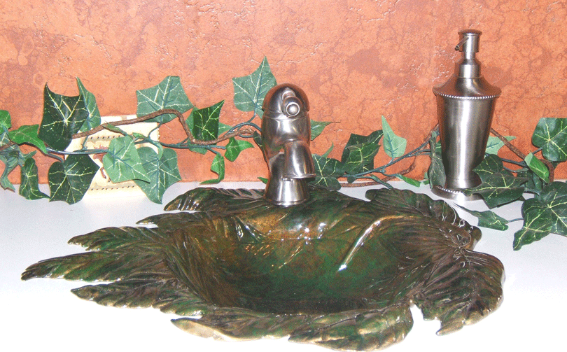 Enviro Bath Bathroom Sink - La Leaf Metal Sink LL5 - 7 Finishes