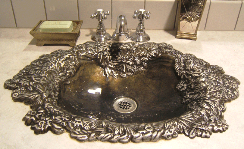 Enviro Bath Bathroom Sink - Bella Flor Metal Sink BF8 - 7 Finishes