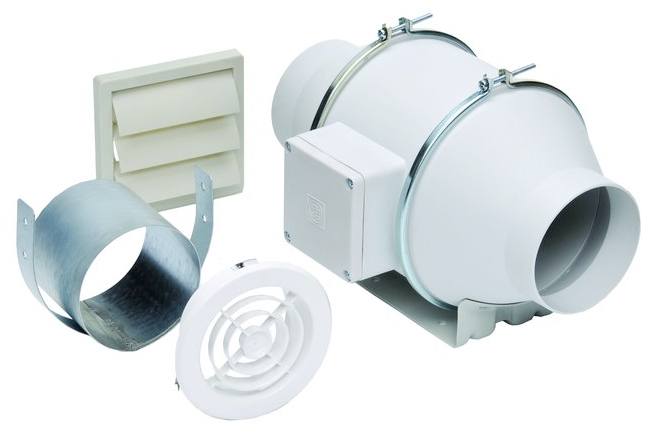 S&P Soler & Palau Ventilation Fans - KIT-TD100 4" Duct Inline Mixed Flow Duct Ventilation Fan Kit - 101 cfm