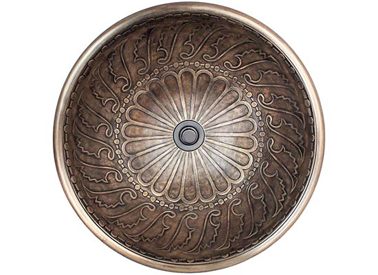 Linkasink B005 Bronze Bathroom Sink - Wing Bowl 17"