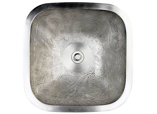 Linkasink Bathroom Sinks - Bronze - B019 Square Botanical Bowl - 6 Finishes - Click Image to Close