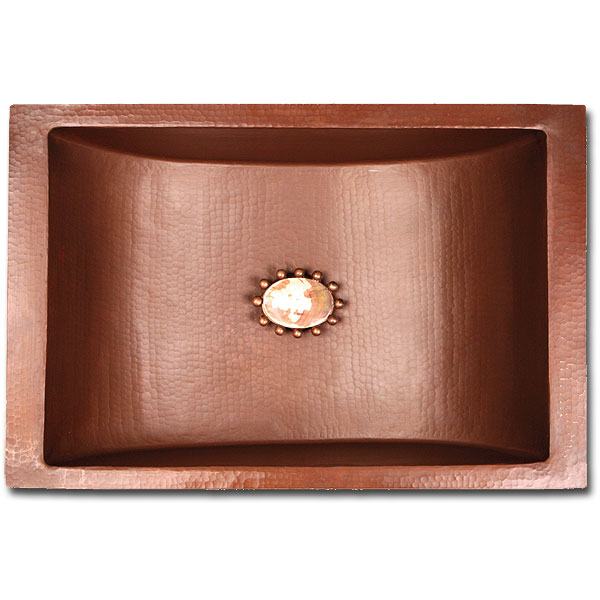 Linkasink Bathroom Sinks - Copper - C052 WC Rectangle Bowl Copper Bath Sink - 18 x 12 x 6 with 1.5" Drain Opening - Weathered Copper