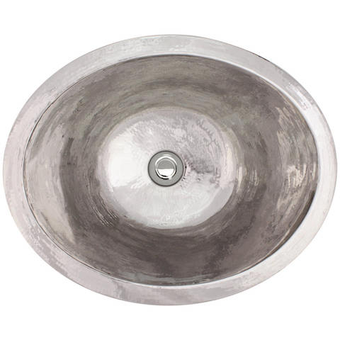 Linkasink Bathroom Sinks - Stainless Steel - C023 PS Small Oval - 17.5 x 14 x 7 with 1.5" Drain Hole - Polished Stainless Steel - Click Image to Close