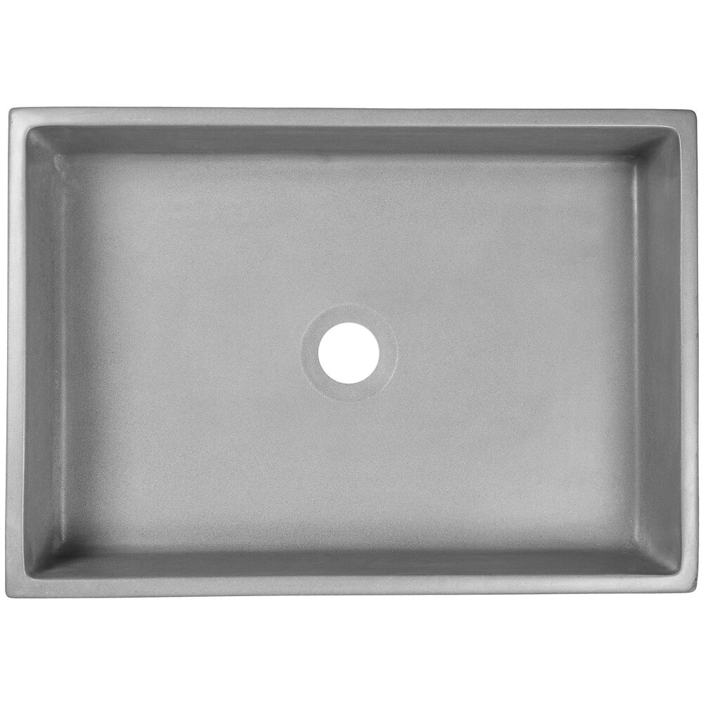 Linkasink Bathroom Sinks - Concrete - AC03 G - PHOEBE - Concrete Rectangle Vessel Sink - Gray - Vessel Sink - 18.625" x 13.125" x 4.75” - Interior 17.625" x 12.125”
