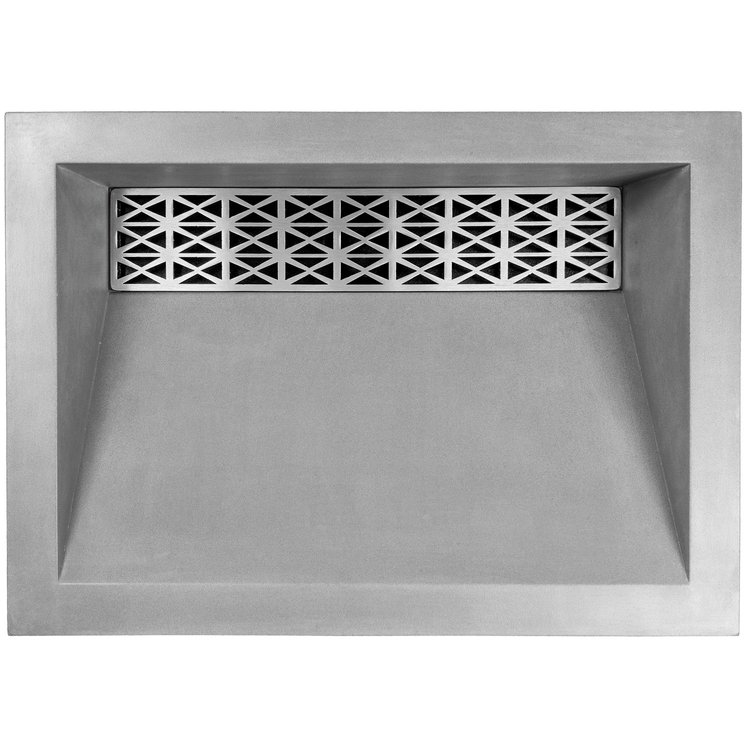 Linkasink Bathroom Sinks - Sink Grates - GC002 SS - Spoke Decorative Metal Grate for HENRY AC01 UM Concrete Recess Sink - Satin Stainless Steel - 16.25" x 3.25" x .25"