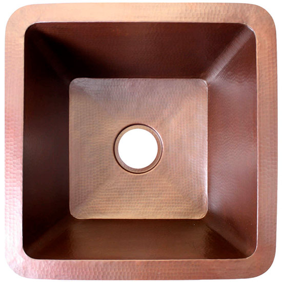 Linkasink Kitchen Sinks - C008 Copper - Large Square Prep Sink - 3.5" drain Linkasink Kitchen Sinks - C008 Copper - Large Square Prep Sink - 3.5" drain