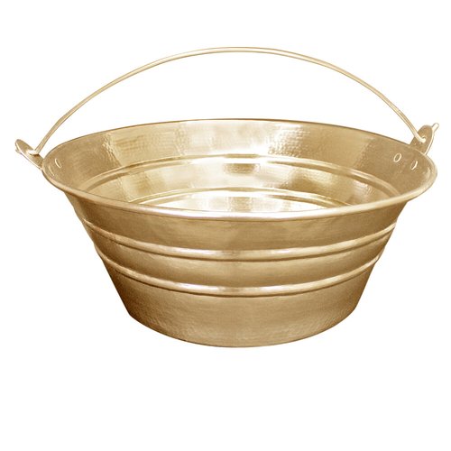Linkasink Bathroom Sinks - Stainless Steel - C049 PB Stainless Steel Bucket - 17 x 6.5 with 1.5" Drain Hole - Polished Unlacquered Brass