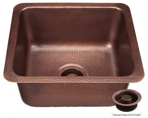 Thompson Traders Sinks - Kitchen Bar & Prep - Copper - Riveria Antique Copper - Hammered - Click Image to Close
