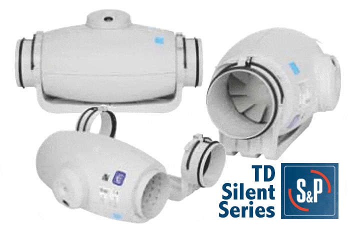 S&P Soler & Palau Ventilation Fans - TD-200S Silent Series 8" Round Duct - 530 cfm - Click Image to Close