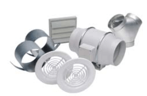 S&P Soler & Palau Ventilation Fans : KIT TD150-DV 6" Duct TD Deluxe Exhaust Inline Mixed Flow Duct Ventilation Fan Kit