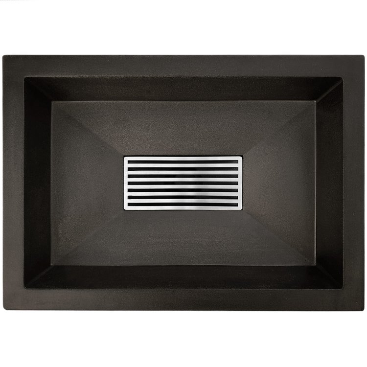 Linkasink Bathroom Sinks - Sink Grates - GM007 SS - Square Bars Decorative Metal Grate for Concrete AC05 - Satin Stainless Steel - 7.5" x 3.5" x .25"