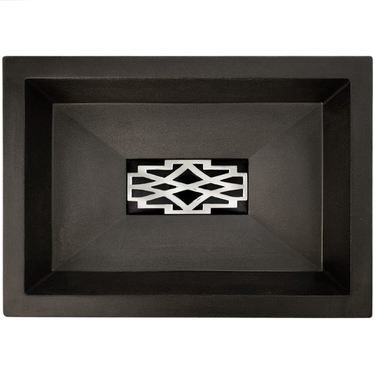 Linkasink Bathroom Sinks - Sink Grates - GM008 SS - Deco Decorative Metal Grate for Concrete AC05 - Satin Stainless Steel - 7.5" x 3.5" x .25"