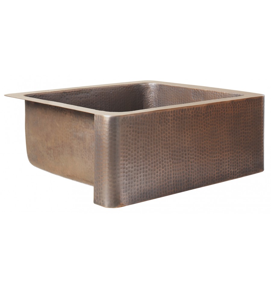 ​​​​​​Thompson Traders Sinks - Kitchen Farmhouse Sink Apron Front - Quiroga - KSA-2522AH - Antique Copper Hammered Finish
