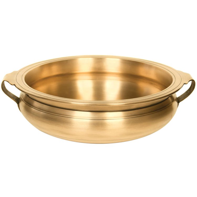Linkasink Bathroom Sinks - Bronze - B001-VB Bronze Bowl with Handles - Vintage Brass - OD: 19" x 16" x 5" - 1.5" Drain