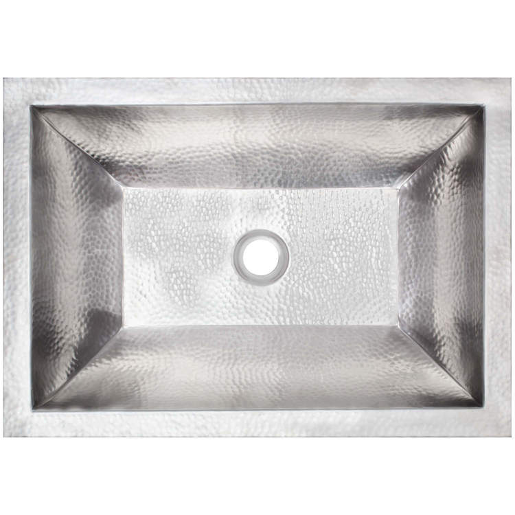 Linkasink Bathroom Sinks – Builders Series – Stainless Steel – BLD107-3.5-SS – Coco Hammered – 20.25” x 14.25” with 3.5” Drain Hole – Satin Stainless Steel Finish