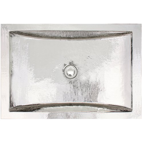 Linkasink Bathroom Sinks - Copper (Nickel Plate) - C052 PN Rectangle Bowl - 18 x 12 x 6 with 1.5" Drain Hole - Polished Nickel