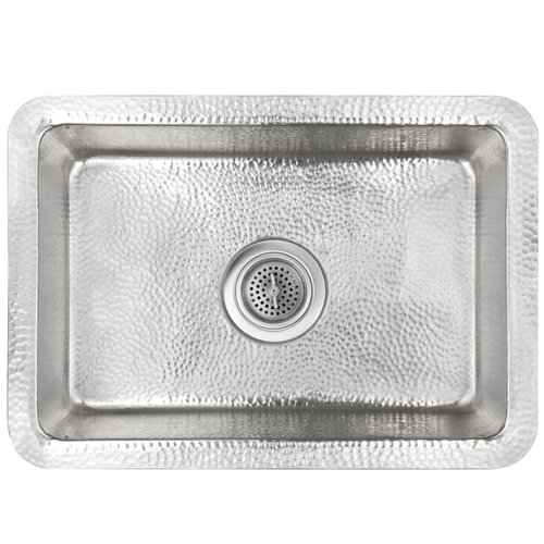 Linkasink Bathroom Sinks - Stainless Steel - C054 SS Rectangle Satinless Steel Sink - 18 x 14 x 6 with 3.5" Drain Hole - Satin Stainless Steel