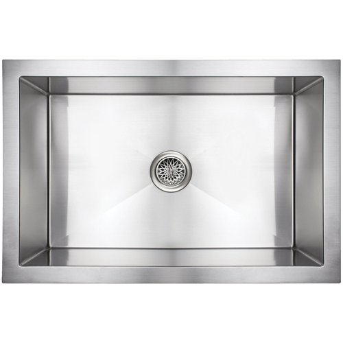Linkasink Kitchen Farmhouse Sinks - C070-30-SS Stainless Steel Inset Apron Front Sink - Hand Hammered - PNL104 - Versailles - Click Image to Close