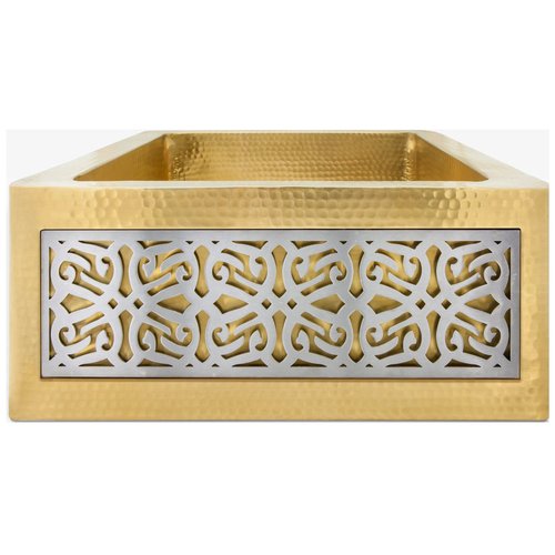 Linkasink Farmhouse Sinks - Linkasink C074-1.5-UB Unlacquered Brass Inset Apron Front Sink - Smooth Finish - PNLS106 - Tribal
