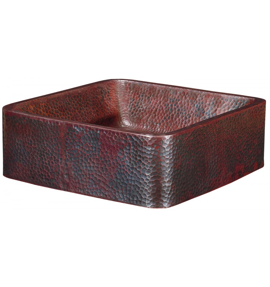 Thompson Traders Sinks - Bathroom Sinks - Coroneo Aged Copper - BSV-1212BC - Aged Copper Hammered Finish