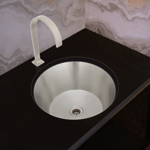 Linkasink Bathroom Sinks - Smooth Metals - CS018 Smooth Large Round Flat Bottom with 2" Drain Opening - 6 Finishes