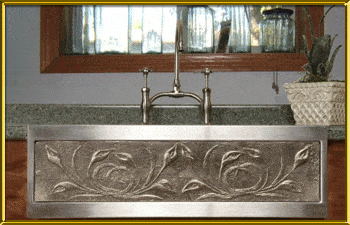 Elite Bath - Stainless Steel Chameleon SS18BN 18" Single Bullnose Farmhouse Sink 18 x 20.55" - Includes Art Panel Elite Bath - Stainless Steel Chameleon SS18BN 18" Single Bullnose Farmhouse Sink 18 x 20.55" - Includes Art Panel