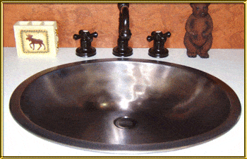 Elite Bath Bathroom Sinks Bronze - Oval 22" KOS22 Bronze Self Rimming Drop-in Bathroom Sink - 9 Finishes - Click Image to Close