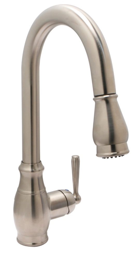 Huntington Brass Kitchen Faucets - Isabelle K4811002-D - Pull-Down Kitchen Faucet - PVD Satin Nickel - Click Image to Close