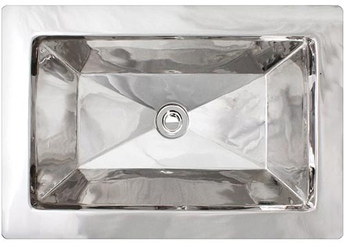Linkasink Bathroom Sinks - B042-PS - Yves Sink - Smooth Metal - Polished Stainless Steel - OD: 21" x 14" x 5.5" - 1.5" Drain - Click Image to Close