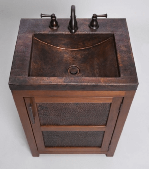 Thompson Traders Vanities - VTS Petit Rustic Bathroom Vanity & Copper Sink includes drain