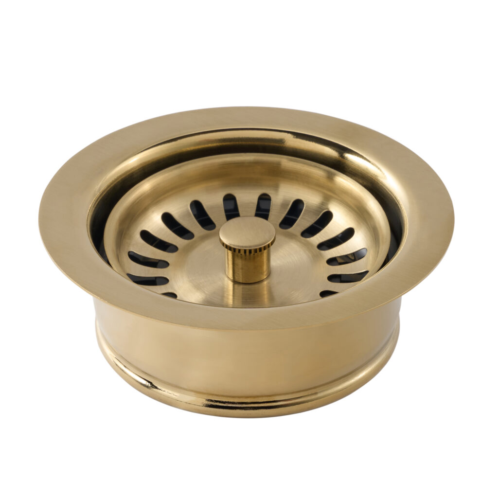 Thompson Traders Drain - Kitchen - TDD35-SG - Disposal Flange and Stopper - Satin Gold Finish Thompson Traders Drain - Kitchen - TDD35-SG - Disposal Flange and Stopper - Satin Gold Finish